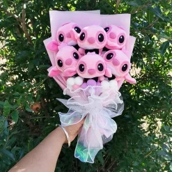 La compagnie de la peluche Bouquet de peluche Angel rose