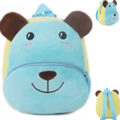 La compagnie de la peluche L'ours bleu joyeux - sac à dos en peluche
