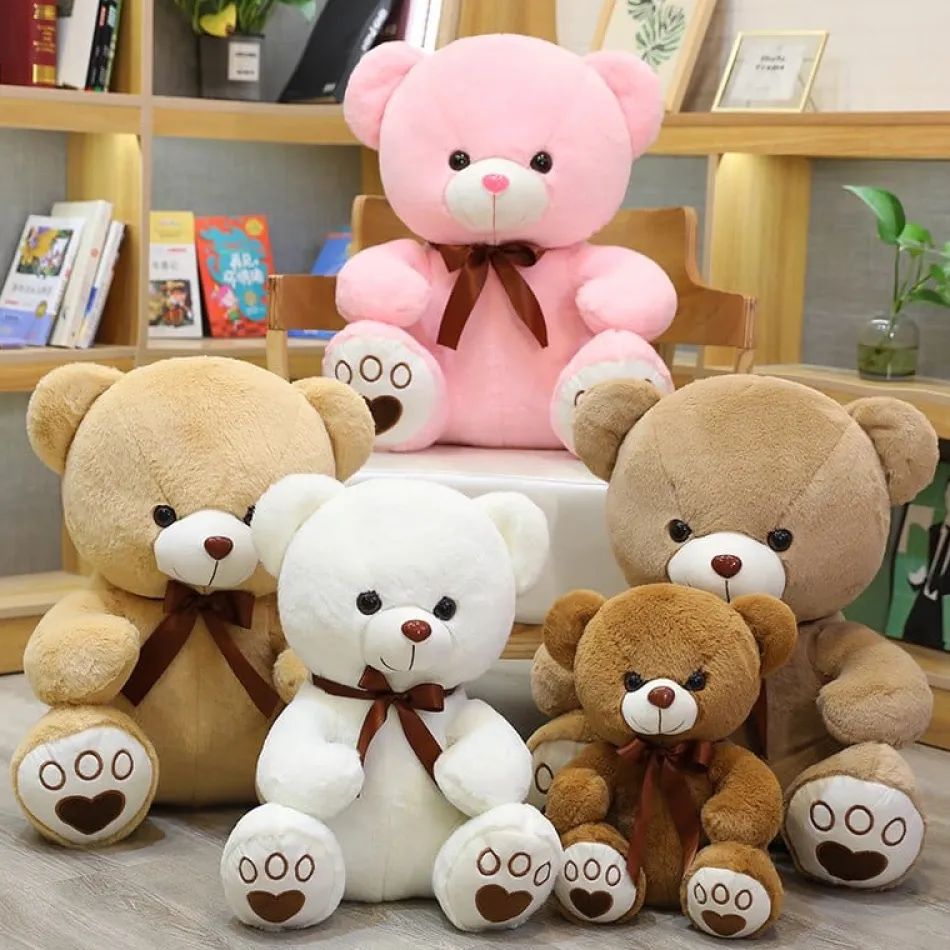 Clearance La compagnie de la peluche Ours en peluche coloré avec un petit nœud