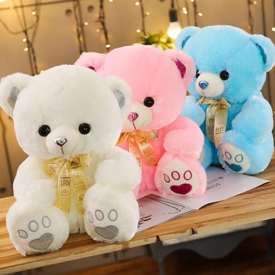 Clearance La compagnie de la peluche Ours en peluche coloré avec un petit nœud