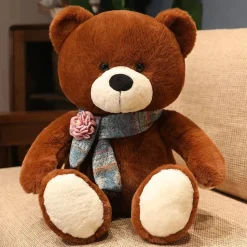 Clearance La compagnie de la peluche Ours en peluche géant brun avec son écharpe
