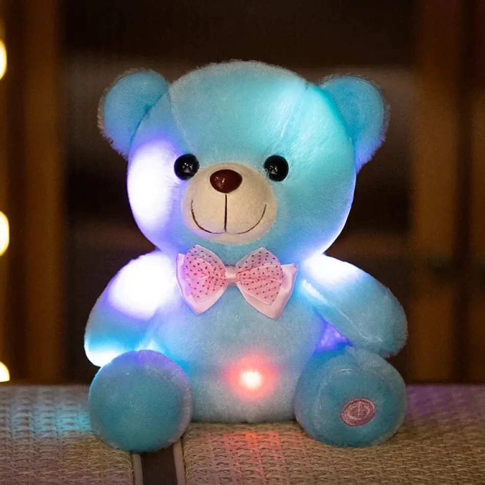 Best La compagnie de la peluche Ours en peluche lumineux avec un nœud de papillon