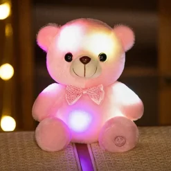 Best La compagnie de la peluche Ours en peluche lumineux avec un nœud de papillon