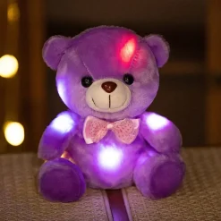 Best La compagnie de la peluche Ours en peluche lumineux avec un nœud de papillon