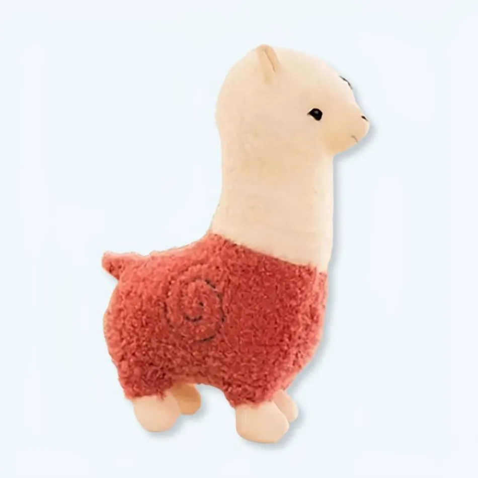 La compagnie de la peluche Peluche alpaga robe colorée doux et câlin enfant