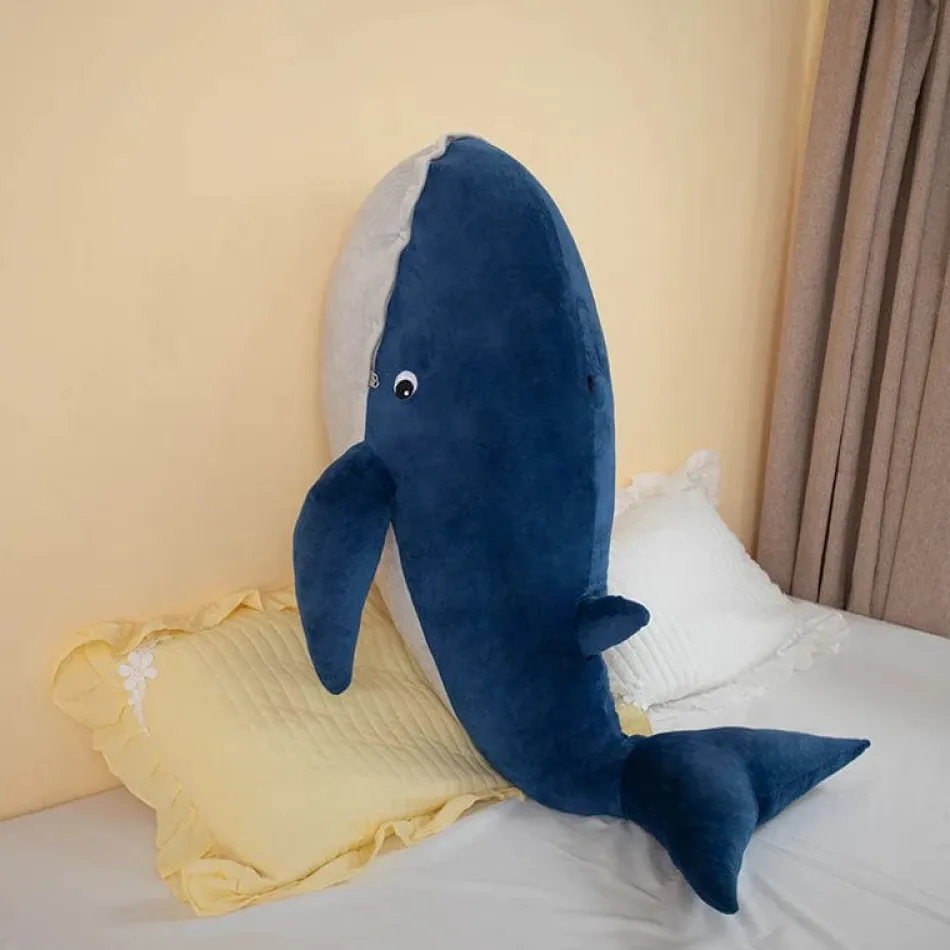 Sale La compagnie de la peluche Peluche baleine bleue à la bouche ouverte