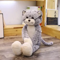 New La compagnie de la peluche Peluche chat assis gris