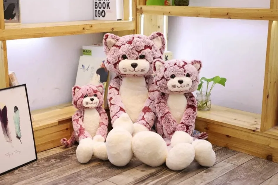 Online La compagnie de la peluche Peluche chat assis rose