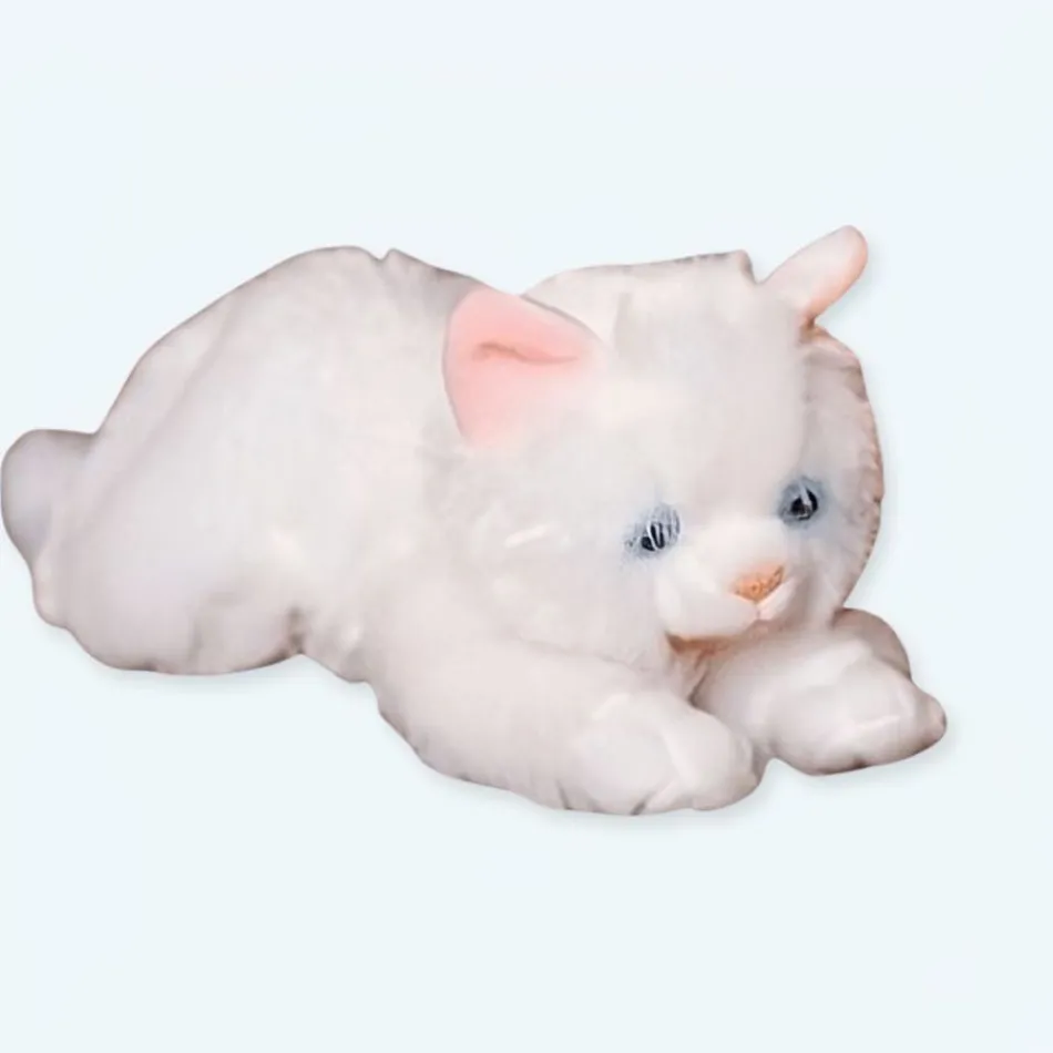 Discount La compagnie de la peluche Peluche chaton blanc doux câlin enfant chambre décoration