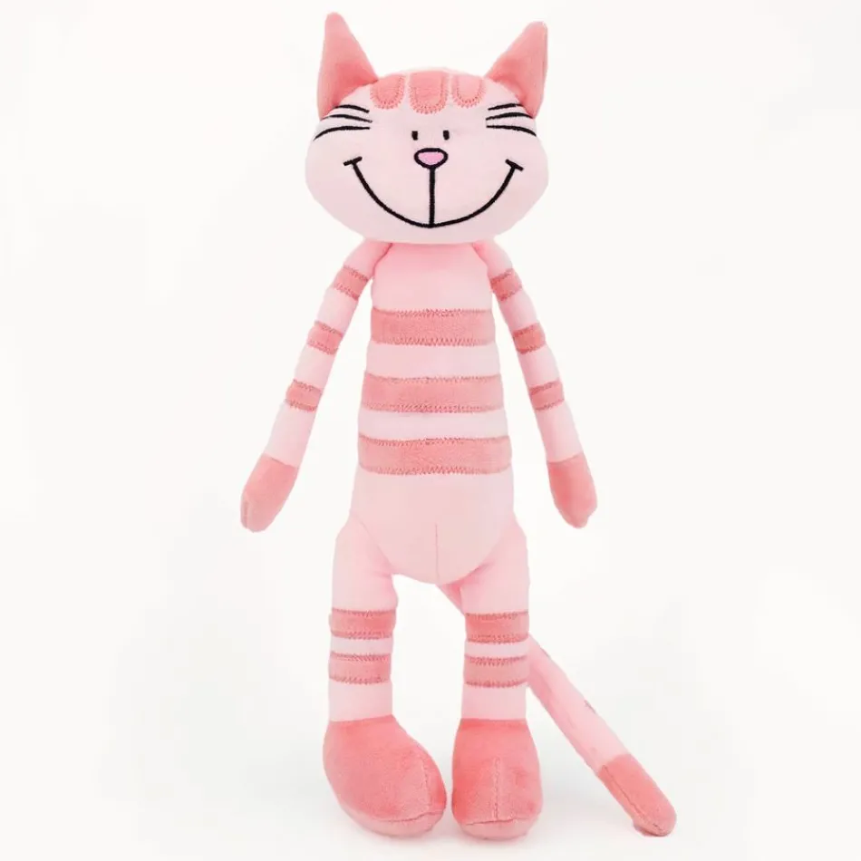 Clearance La compagnie de la peluche Peluche chaton rose tigré douce câline enfant jouet