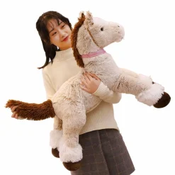Outlet La compagnie de la peluche Peluche cheval beige doux enfant confort couchage