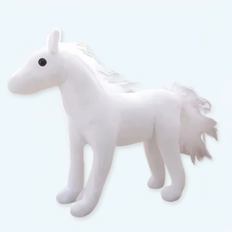 Online La compagnie de la peluche Peluche cheval blanc doux et câlin enfant rêveur