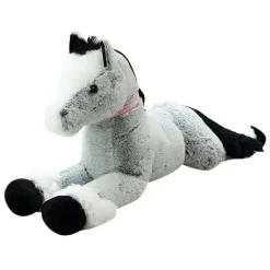 Clearance La compagnie de la peluche Peluche cheval bleu gris douillet enfant chambre rêve