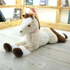 Hot La compagnie de la peluche Peluche cheval marron blanc doux câlin enfant animaux
