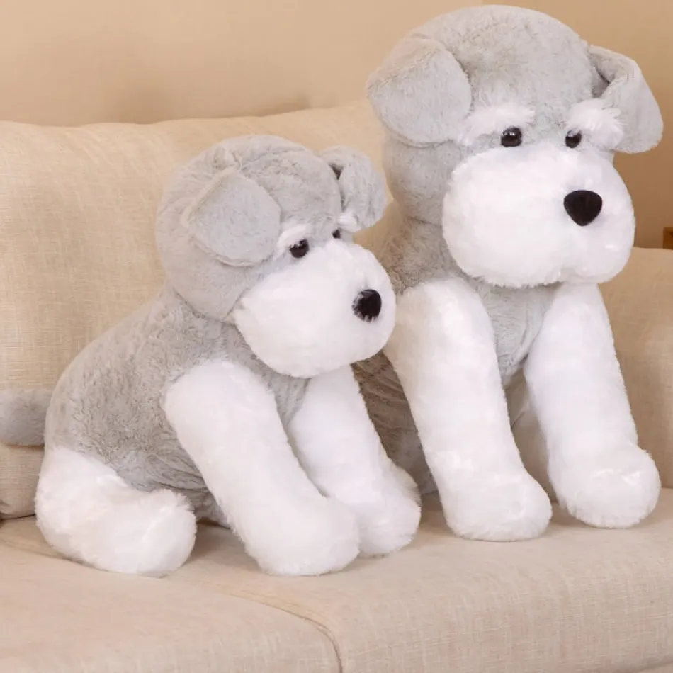 Sale La compagnie de la peluche Peluche chien assis blanc et gris