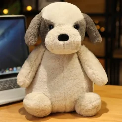 Outlet La compagnie de la peluche Peluche chien assis marron clair