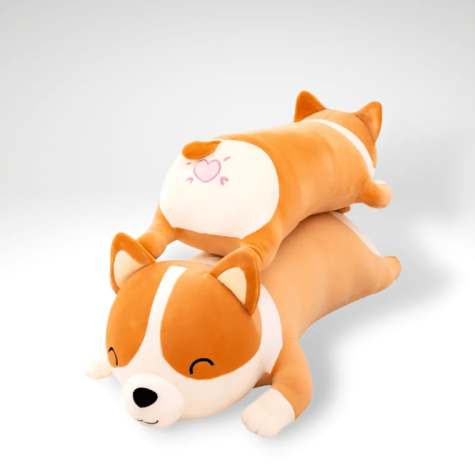 Online La compagnie de la peluche Peluche chien corgi orange