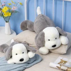 Best La compagnie de la peluche Peluche chien gris toute douce