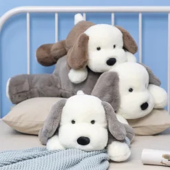 Best La compagnie de la peluche Peluche chien gris toute douce