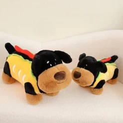 Best La compagnie de la peluche Peluche chien saucisse noir hot dog