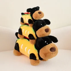 Best La compagnie de la peluche Peluche chien saucisse noir hot dog