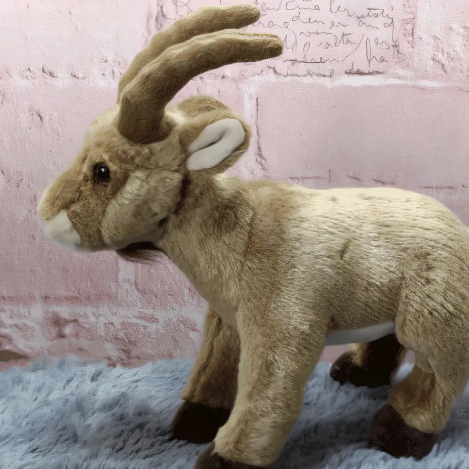 La compagnie de la peluche Peluche chèvre de montagne douce câline hiver alpin