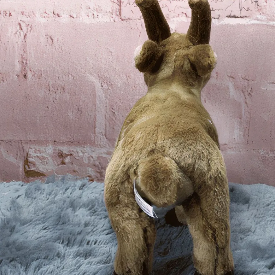 La compagnie de la peluche Peluche chèvre de montagne douce câline hiver alpin