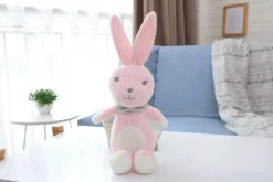 New La compagnie de la peluche Peluche cochet lapin tout rose