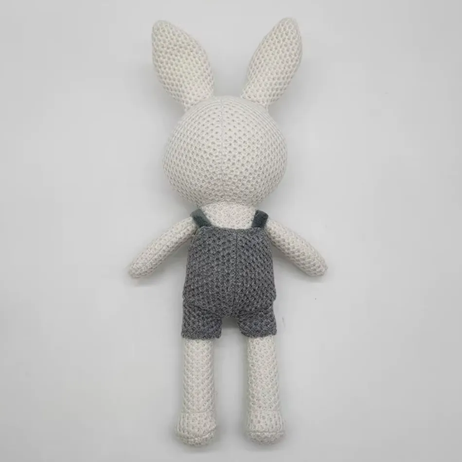 New La compagnie de la peluche Peluche crochet lapin doux enfant câlin univers tendre