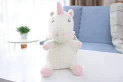 Online La compagnie de la peluche Peluche crochet licorne blanche