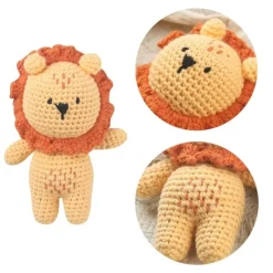 Hot La compagnie de la peluche Peluche crochet lion à la crinière orange