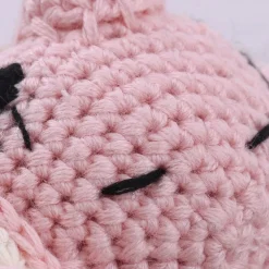La compagnie de la peluche Peluche crochet éléphant tout rose