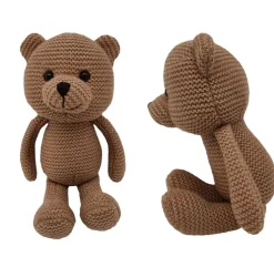 Clearance La compagnie de la peluche Peluche crochet ourson marron et blanc