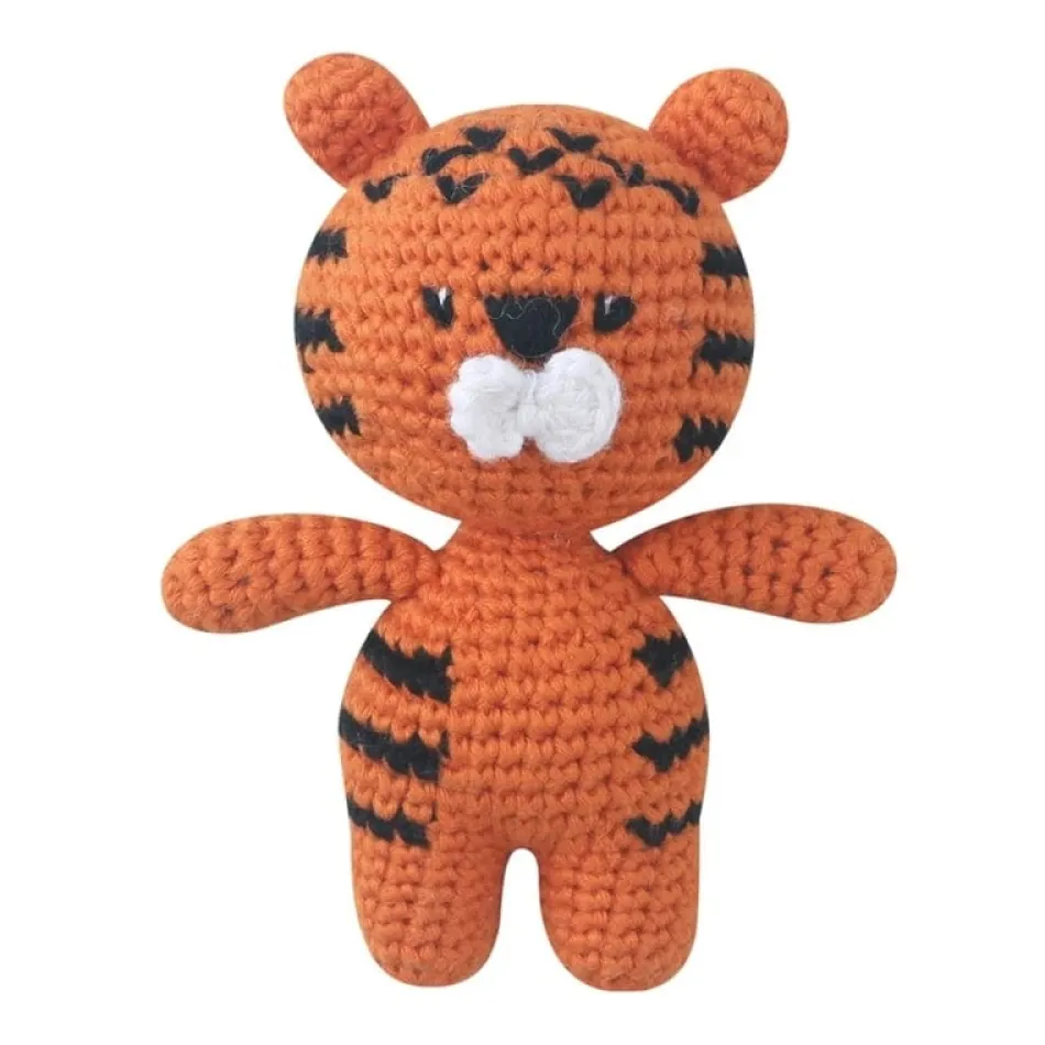 Hot La compagnie de la peluche Peluche crochet tigre orange