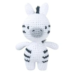 New La compagnie de la peluche Peluche crochet zèbre blanc et noir
