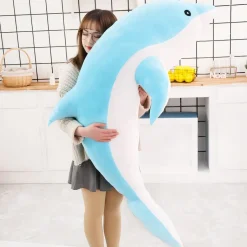 Hot La compagnie de la peluche Peluche dauphin océan doux câlin enfant pelage bleu