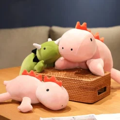 Hot La compagnie de la peluche Peluche dinosaure avec crinière et cornes