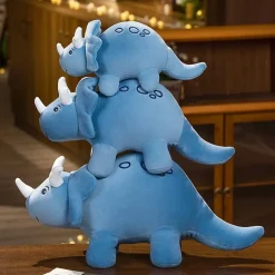 Clearance La compagnie de la peluche Peluche dinosaure bleu à trois cornes