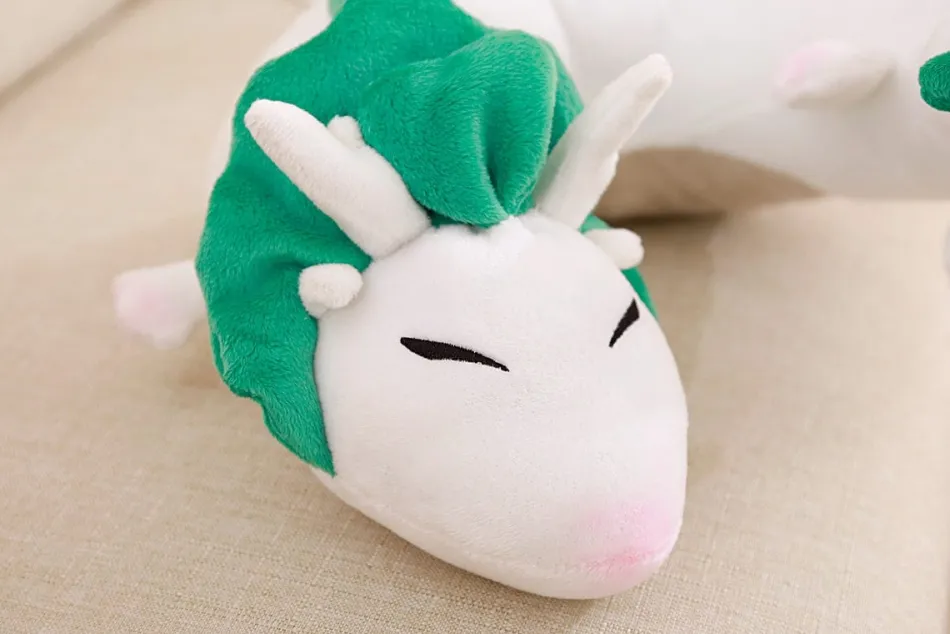 New La compagnie de la peluche Peluche dragon long blanc et vert