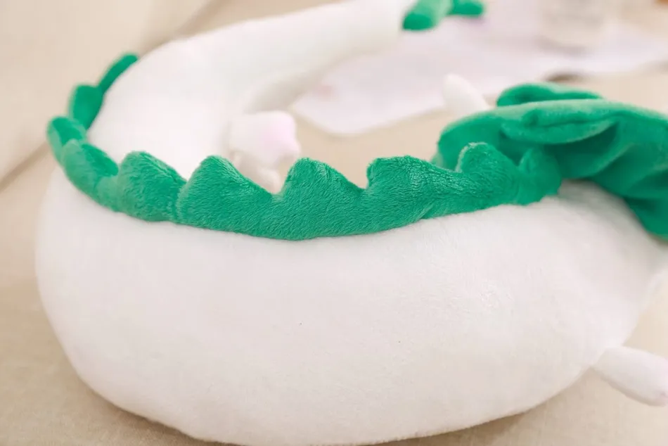 New La compagnie de la peluche Peluche dragon long blanc et vert