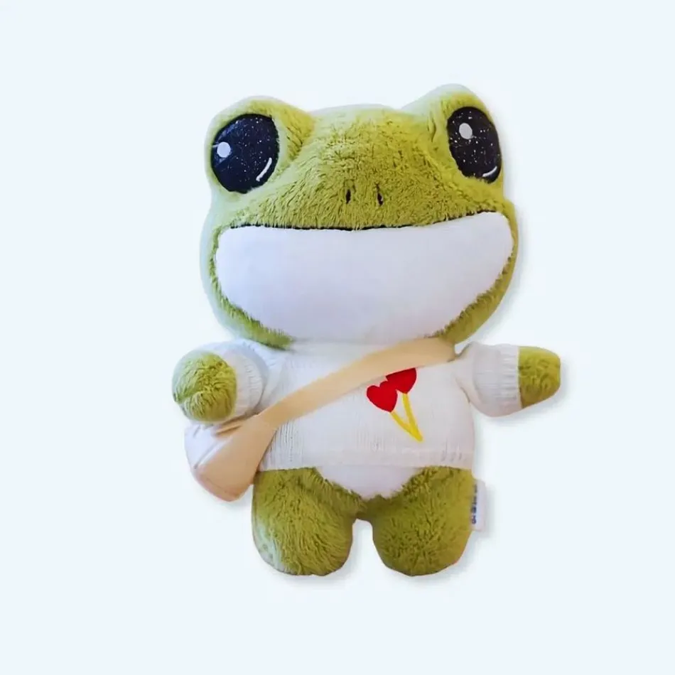 Online La compagnie de la peluche Peluche grenouille verte douce avec pull hiver câlin