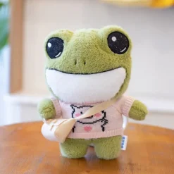 Online La compagnie de la peluche Peluche grenouille verte douce avec pull hiver câlin