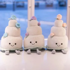 Outlet La compagnie de la peluche Peluche gâteau blanc avec des roses Saint-Valentin