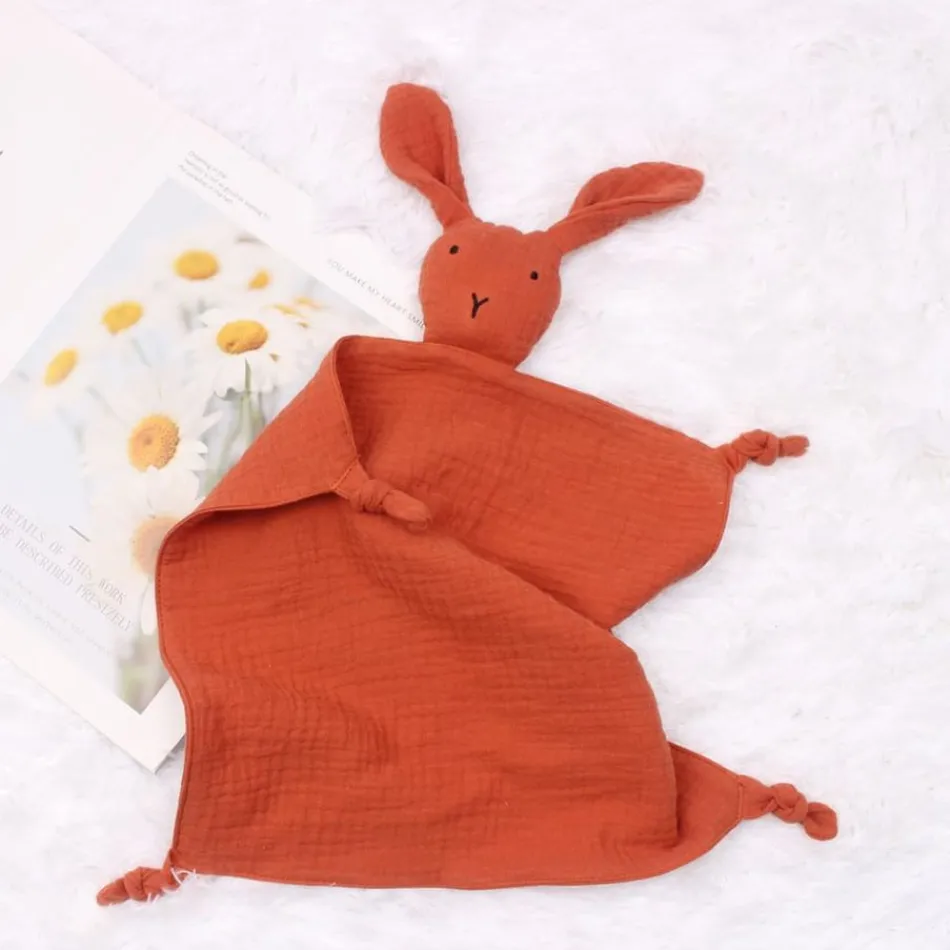 Best La compagnie de la peluche Peluche lapin câlin coton mousseline doux enfant