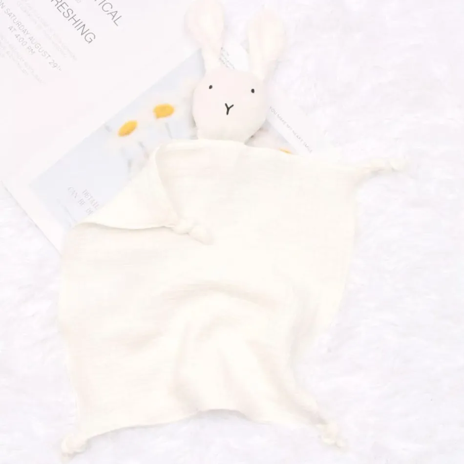 Best La compagnie de la peluche Peluche lapin câlin coton mousseline doux enfant