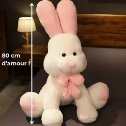 Discount La compagnie de la peluche Peluche lapin géant blanc doux câlin enfant chambre