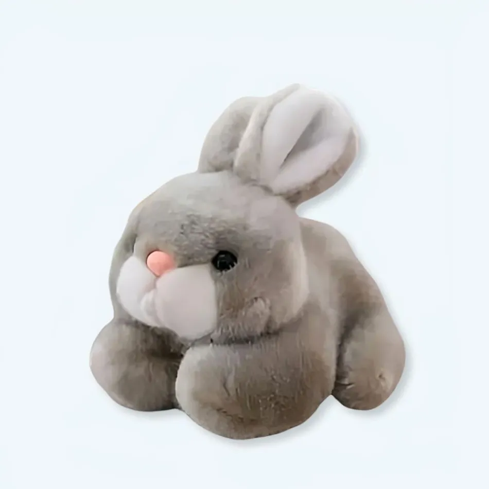 Clearance La compagnie de la peluche Peluche lapin gris doux câlin enfant univers apaisant