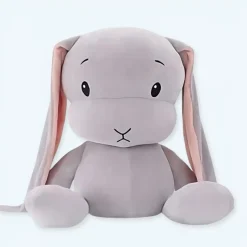 La compagnie de la peluche Peluche lapin gris doux enfant câlin univers animal