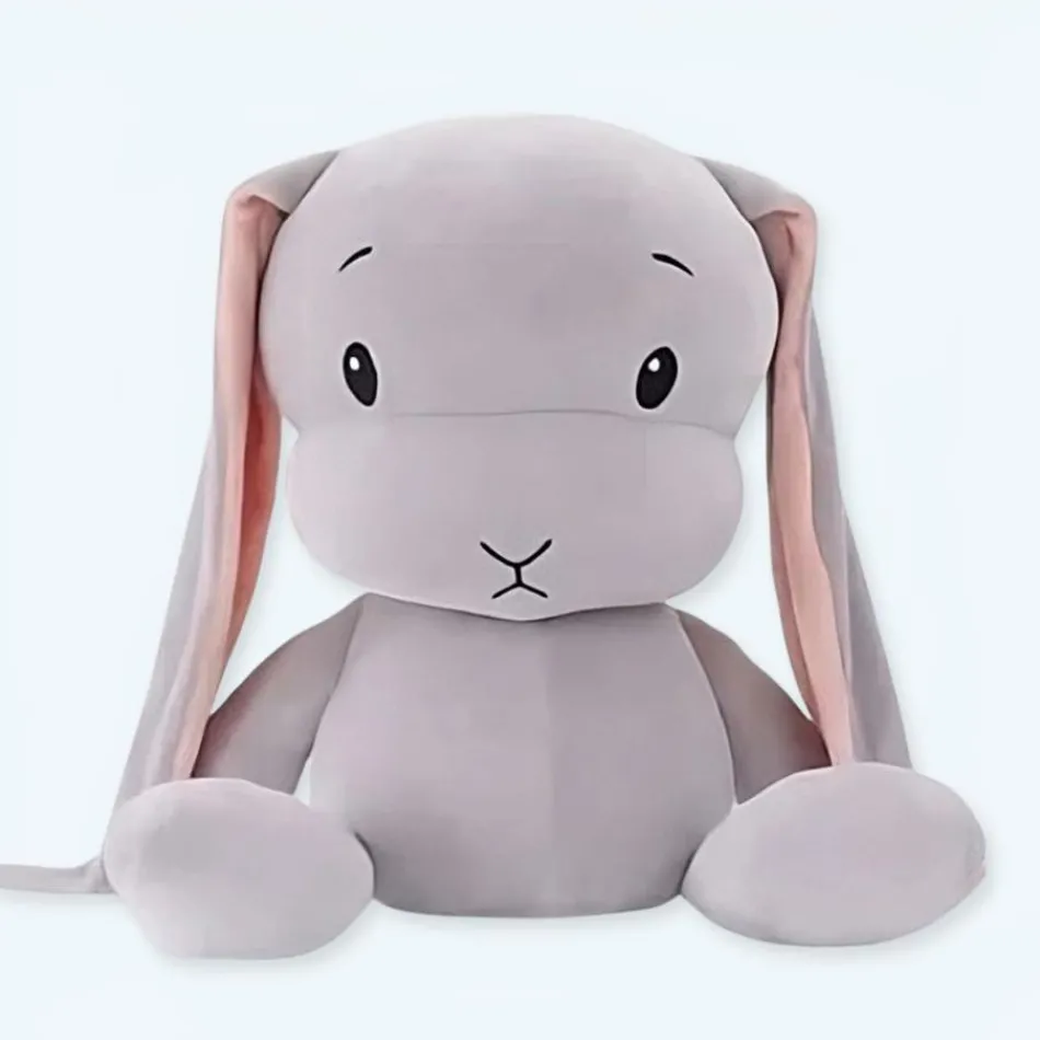 La compagnie de la peluche Peluche lapin gris doux enfant câlin univers animal