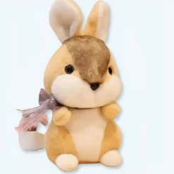 La compagnie de la peluche Peluche lapin lièvre doux beige enfant câlin
